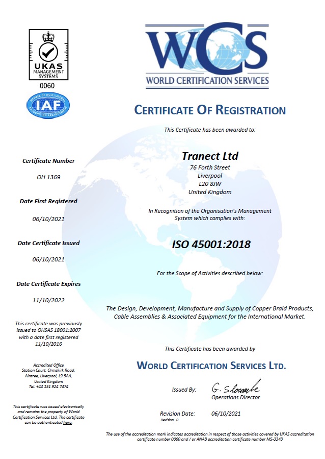ISO45001:2018 Health and Safety Certificate
